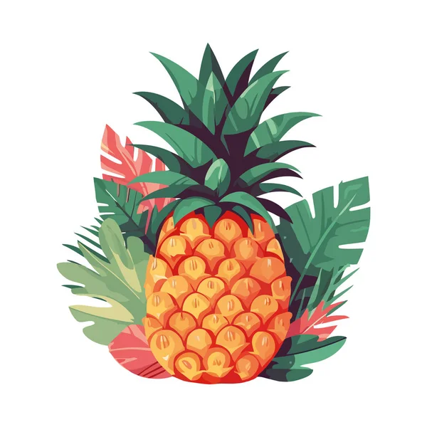 Tatlı Ananas Taze Olgun Meyve Ikonu Izole Edilmiş — Stok Vektör