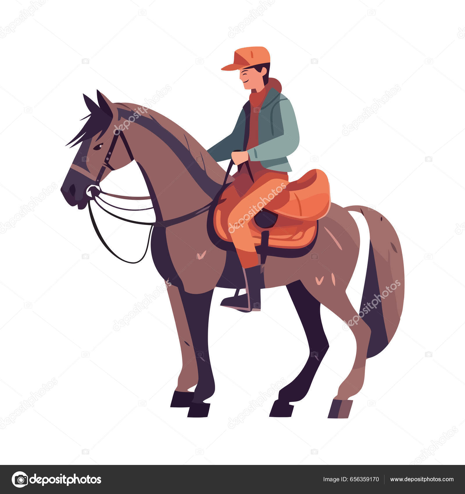 Icônes De Jockey De Couleur Sertie D & # 39; équipement Pour L & # 39;  équitation Et La Selle De Fer à Cheval Course De Sport Barrière étalon  équestre