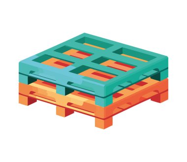 Tahta bir paletin düz vektör karikatür simgesi izole