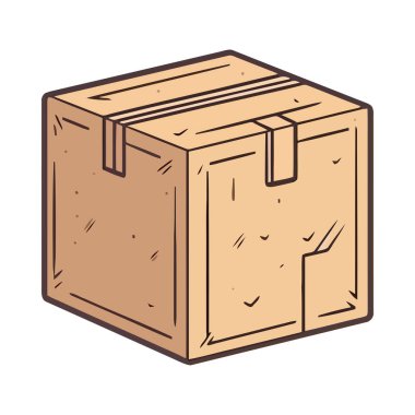 kapalı karton kutu simgesi izole