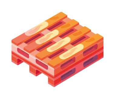 Beyaz arkaplan üzerindeki ahşap palet simgesi izole