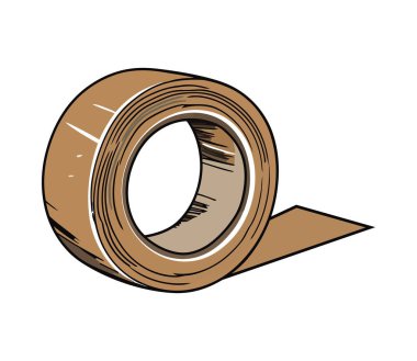 Yapıştırıcı bant simgesi beyaz arkaplan biçiminde izole edildi