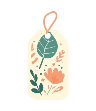 Fiyat etiketi çiçek tasarımı simgesi izole edildi