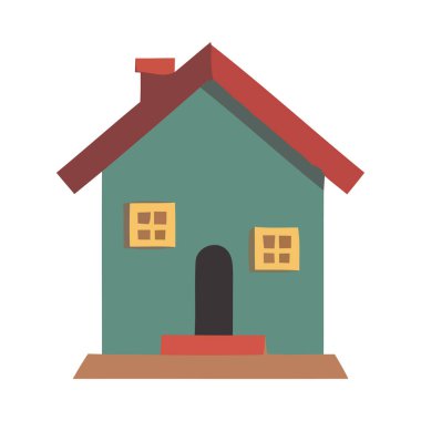 Şirin çizgi film ev ikonu izole edildi