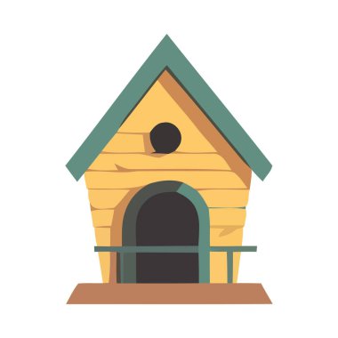 Şirin hayvan kulübesi arka plan ikonu izole edildi