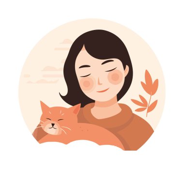 Sevimli kedi yavrusu, yalnız başına oturmuş gülümseyen bir ikonun üzerinde oturuyor.