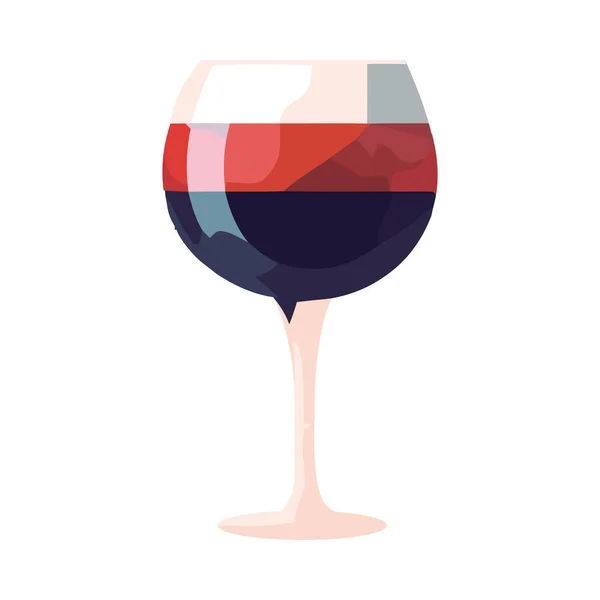 Verre Vin Icône Célébration Gastronomique Isolé — Image vectorielle