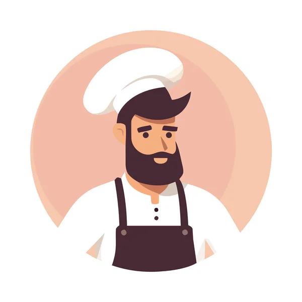 Usmívající Kuchař Uniformě Vaření Gurmánské Jídlo Ikona Izolované — Stockový vektor