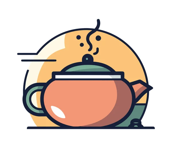 Чайник Пара Изолированный Значок — стоковый вектор