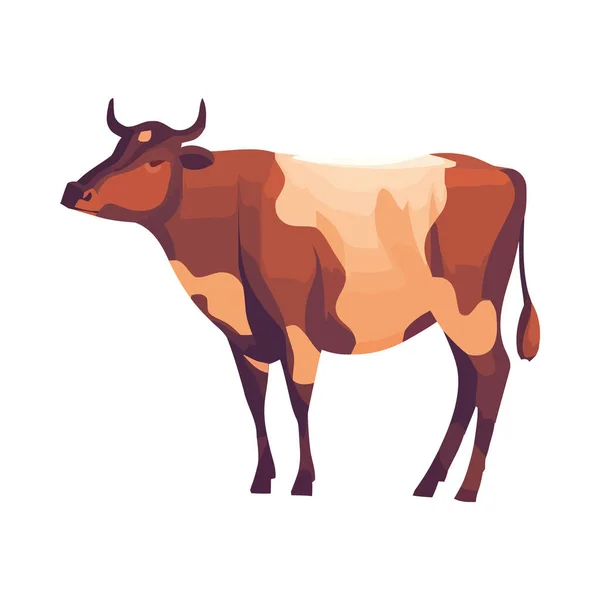 Farm Cow Animal Icon Isolated — Stock Vector