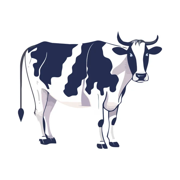 Фермерська Корова Тварина Білому Фоні Ізольована — стоковий вектор