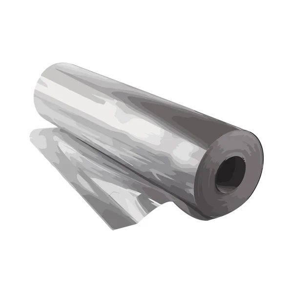 Rollo Papel Aluminio Plateado Icono Aislado — Vector de stock