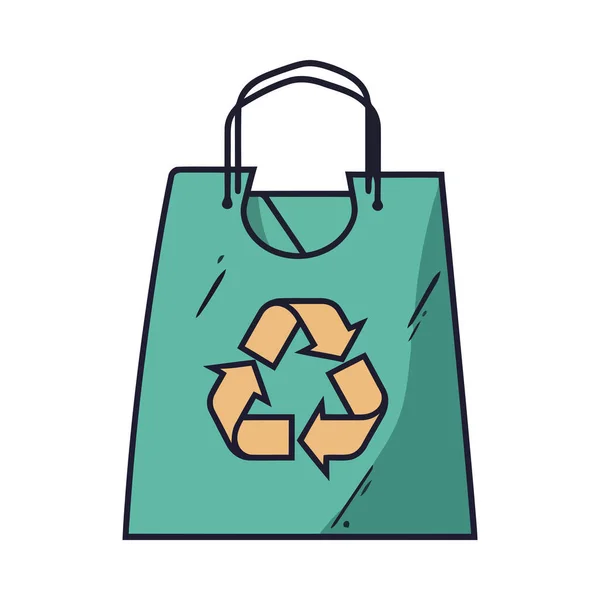 Symbole Recyclage Sur Sac Icône Environnementale Isolé — Image vectorielle