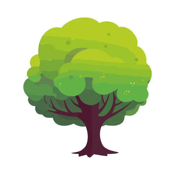 Daun Hijau Tumbuh Pada Ikon Pohon Yang Terisolasi - Stok Vektor