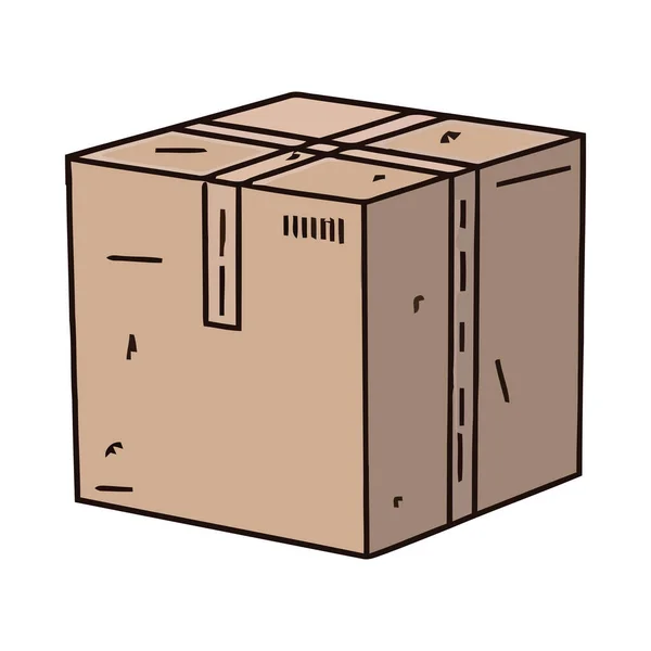 Frakt Container Leverera Kartong Ikon Design Isolerad — Stock vektor