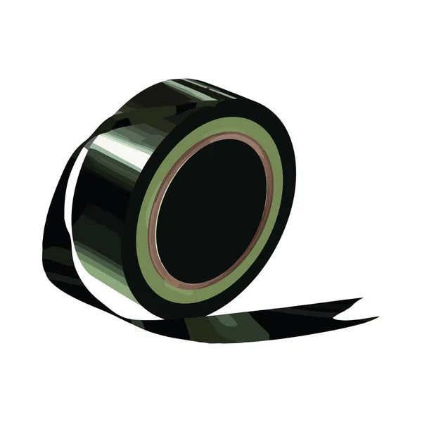 Schwarzes Klebeband Roll Symbol Isoliert — Stockvektor
