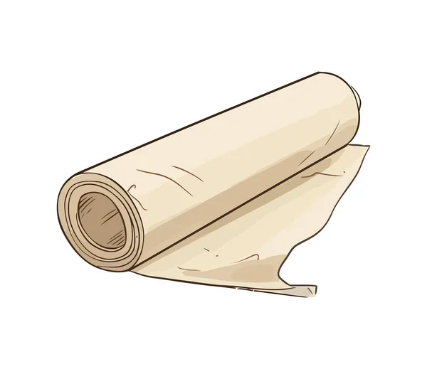 Roll Kertas Pada Ikon Latar Belakang Putih Terisolasi - Stok Vektor