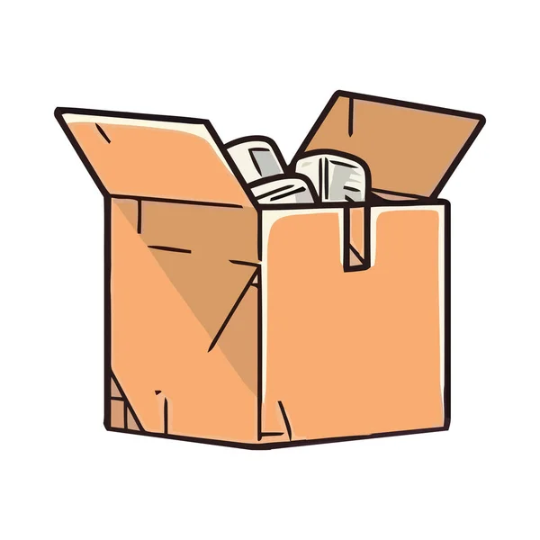 纸盒图标 表示孤立的运输和运送 — 图库矢量图片