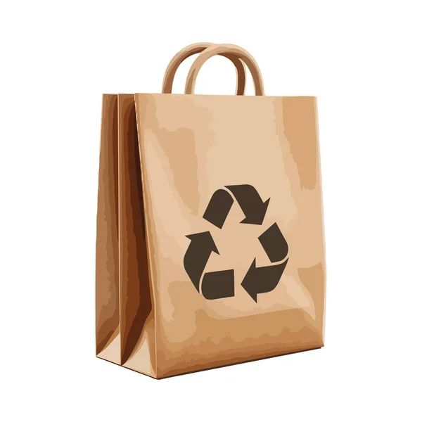 Mehrweg Einkaufstasche Umweltschutz Symbol Isoliert — Stockvektor