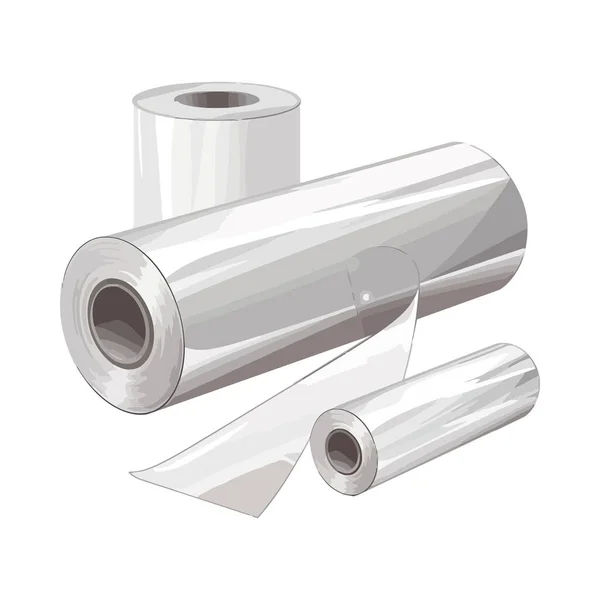 Rolled Metallic Silinder Ikon Industri Konstruksi Baja Terisolasi - Stok Vektor