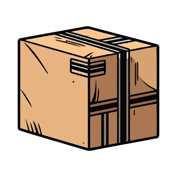 Isolierter Karton Symbolisiert Versand Und Auslieferung — Stockvektor