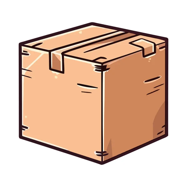 Boîte Carton Icône Cargo Isolé — Image vectorielle