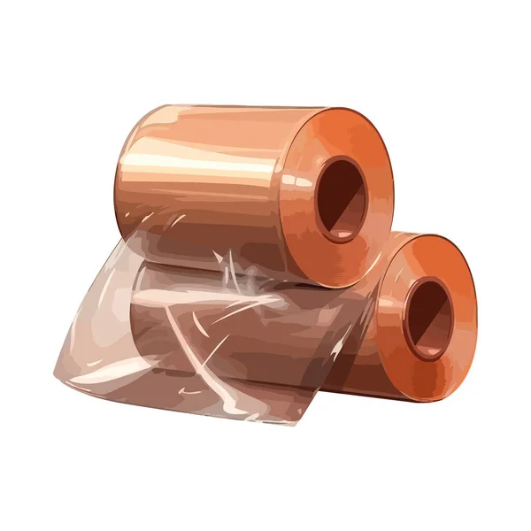 Cylindre Brillant Enveloppant Icône Plastique Isolé Sur Conception Toile Fond — Image vectorielle
