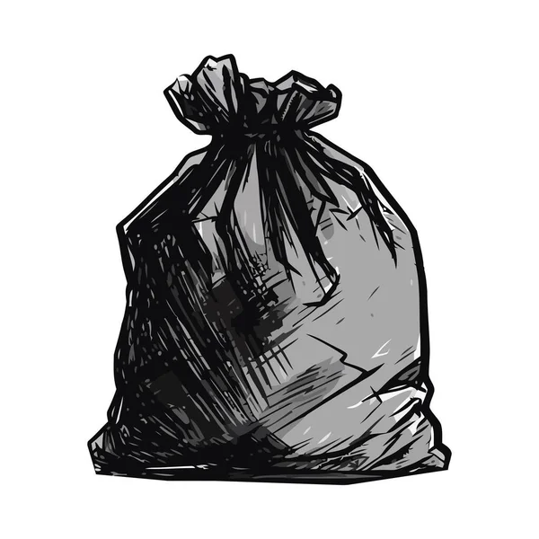 Plastiktüte Voller Müll Kein Recycling Symbol — Stockvektor