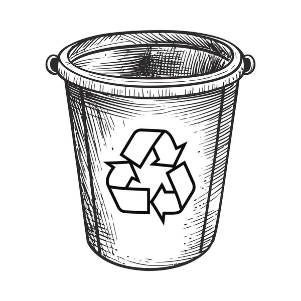 Symbole Recyclage Sur Icône Conteneur Isolé — Image vectorielle