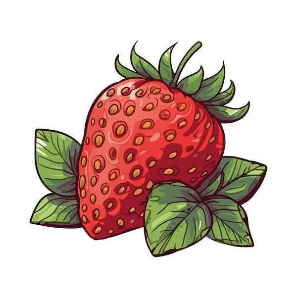 成熟的草莓 新鲜的从自然界中分离出来的图标 — 图库矢量图片