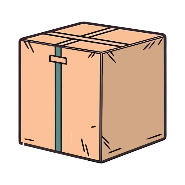 Изолированный Контейнер Доставки Картонной Упаковки — стоковый вектор