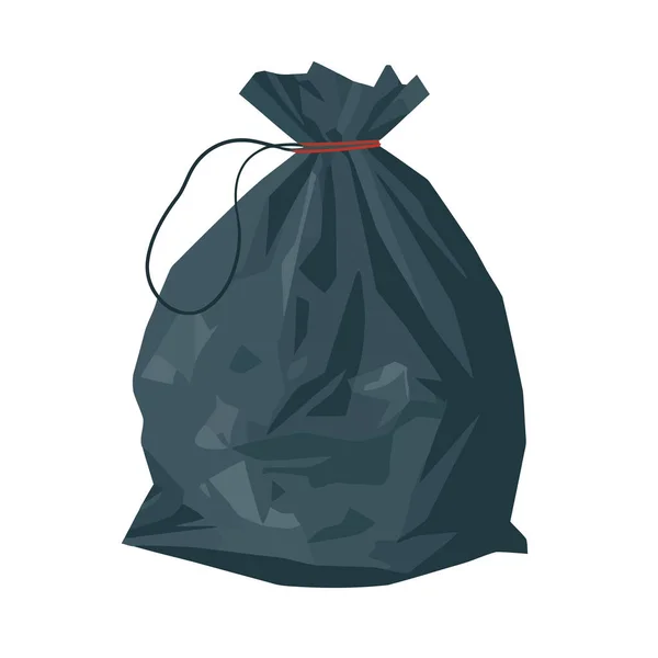 プラスチックごみの完全な袋汚染自然アイコン孤立 — ストックベクタ
