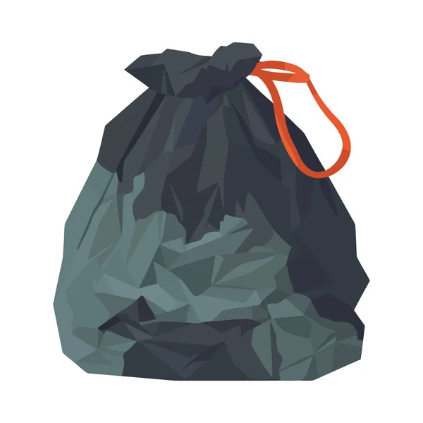 Πλαστική Σακούλα Σκουπιδιών Εικονίδιο Εγχόρδων Απομονωμένο — Διανυσματικό Αρχείο