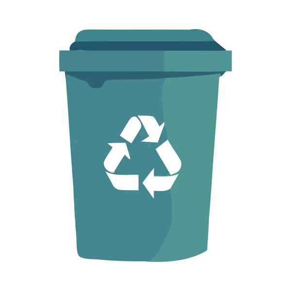 Símbolo Reciclagem Ícone Plástico Bin Isolado — Vetor de Stock