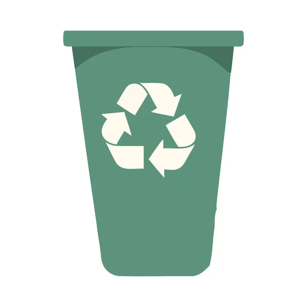 Символ Переробки Зеленій Піктограмі Бін Ізольовано — стоковий вектор