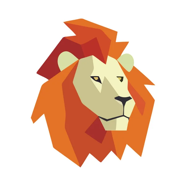 Abstrakt Lejon Symboliserar Afrika Vild Natur Ikon Isolerad — Stock vektor