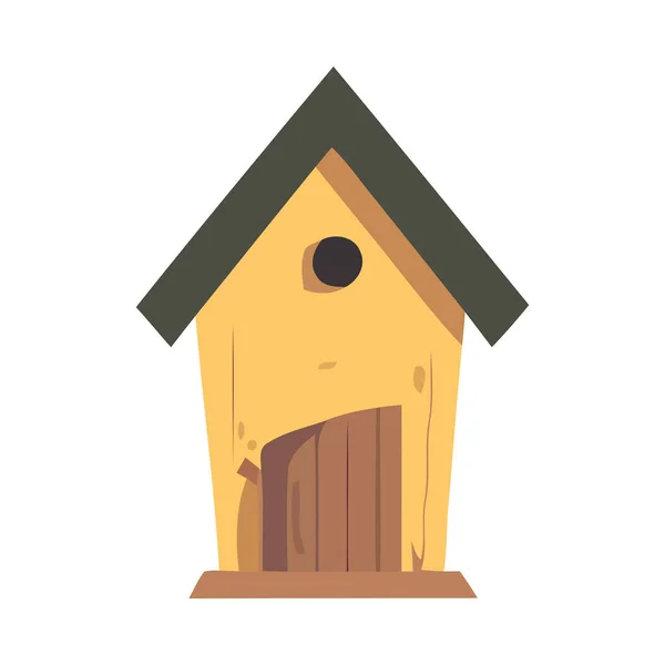 Cute Birdhouse Design Animal Ninho Forma Ícone Isolado — Vetor de Stock