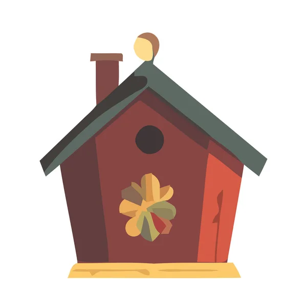 Ícone Bonito Decoração Birdhouse Isolado —  Vetores de Stock