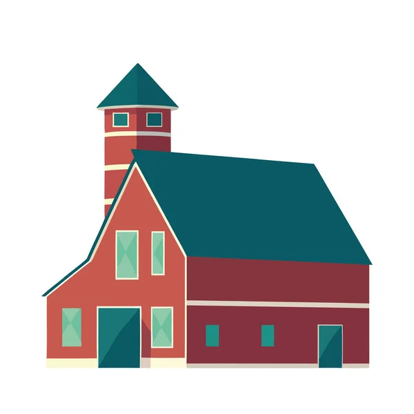 Ξύλινο Farmhouse Λευκό Φόντο Εικονίδιο Απομονωμένο — Διανυσματικό Αρχείο
