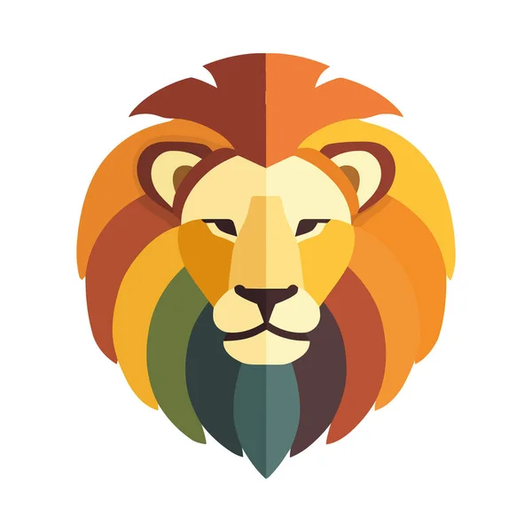 Lion Symbolise Force Dans Nature Icône Conception Isolé — Image vectorielle