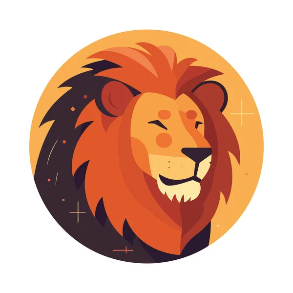 Koci Lew Symbol Afrykańskiej Ikony Dzikiej Przyrody Odizolowany — Wektor stockowy