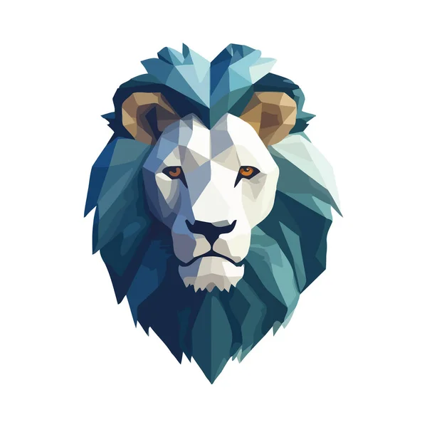 Lion Force Danger Abstrait Style Icône Isolé — Image vectorielle