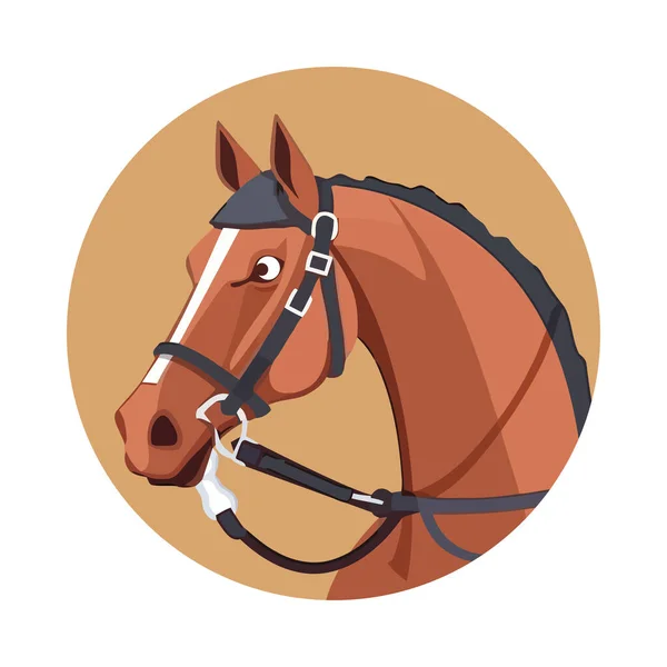 Running Stallion Symbolizes Speed Competition Icon Isolated — Stock Vector