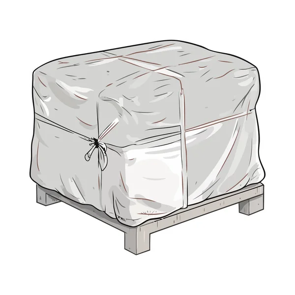 Caixa Embalagem Ícone Palete Madeira Isolado — Vetor de Stock