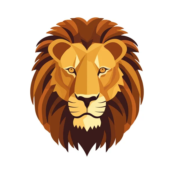 Majestic Lion Symbolise Force Dans Savane Africaine Icône Isolé — Image vectorielle