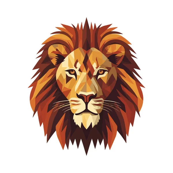 Lion Majestueux Avec Agressivité Féroce Icône Force Isolé — Image vectorielle