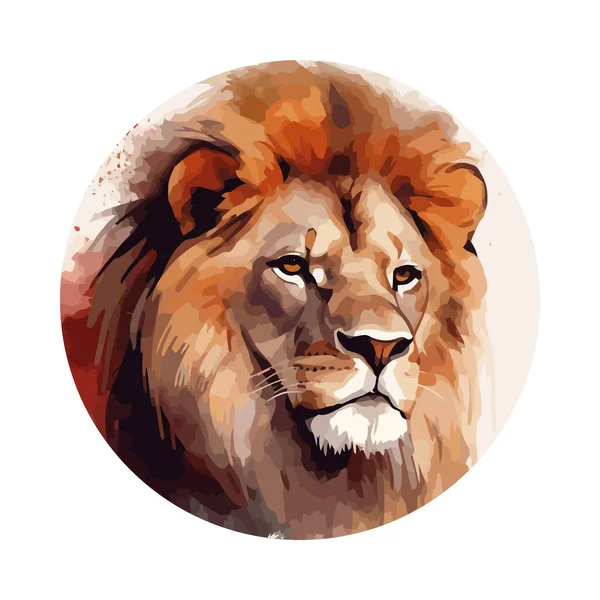 Majestätischer Löwe Mit Grimmigen Zähnen Afrika Ikone Isoliert — Stockvektor
