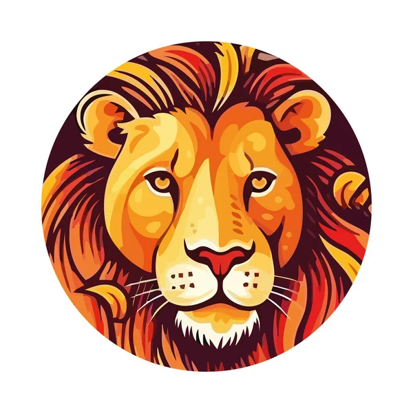 Wild Lion Symbolizuje Nebezpečí Africe Ikona Izolované — Stockový vektor