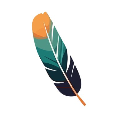 Süslü bir tüy ikonunda doğa güzelliği izole edilmiş.