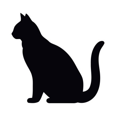 Oyuncu kedi yavrusu silueti tam boy simgesi izole edildi